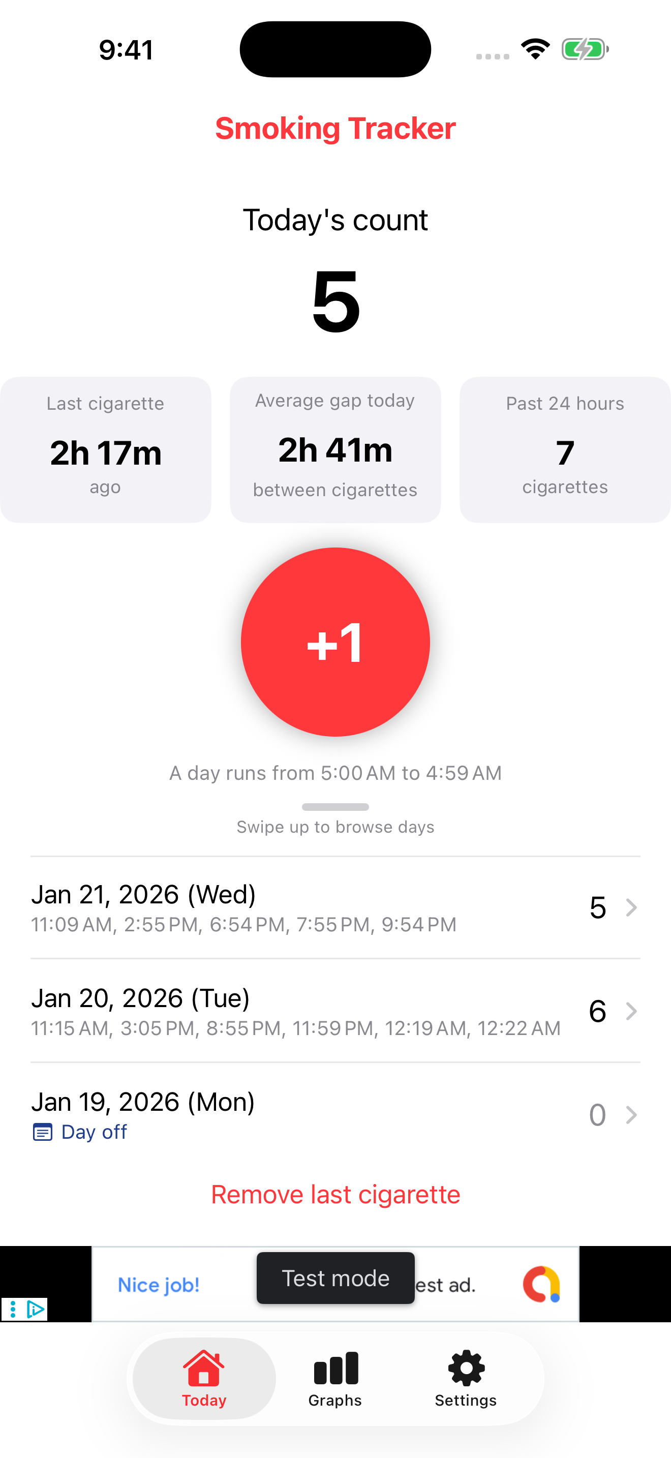 Smokio overview screen